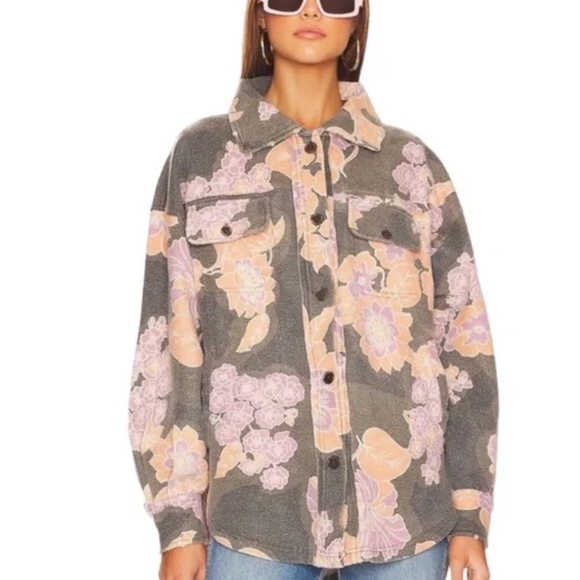 Free People Ruby Jacket in Carbon Combo sz large NWT - Picture 2 of 8